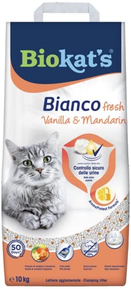 Biokat's Litière pour Chat Vanille & Mandarine 10 kg Agrégatrice Naturelle
