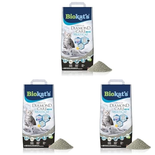Biokat's Diamond Care Multicat Fresh parfumée - Litière Fine au Charbon Actif pour Chats - Multicat - 1 Sac (1 à 8 l) -