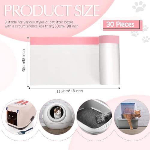 Sacs à Litière XXL pour Chat 10kg Hygiéniques Anti-Déchirure 115x45cm Matériau Résistant Griffes Cordons