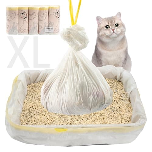 Sacs à litière Jumbo pour Chat - Résistants aux déchirures - 2,5 mm d'épaisseur - Durable - Lot de 50 - 91,4 x 45,7 cm -