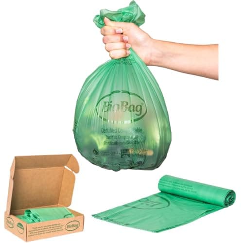 BioBag - Lot de 100 sacs alimentaires compostables pour cuisine, idéal pour la maison, salle de mange, compostage facile