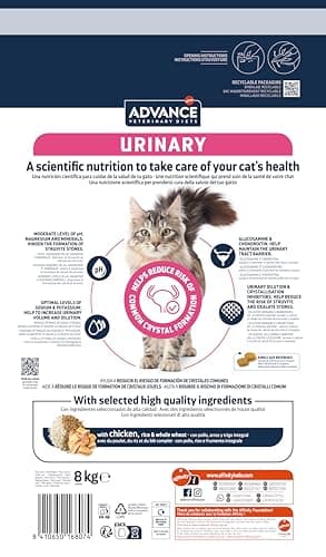 Advance Veterinary Diets Urinaire Croquettes pour Chats - Protection de l'Appareil Urinaire - 8kg