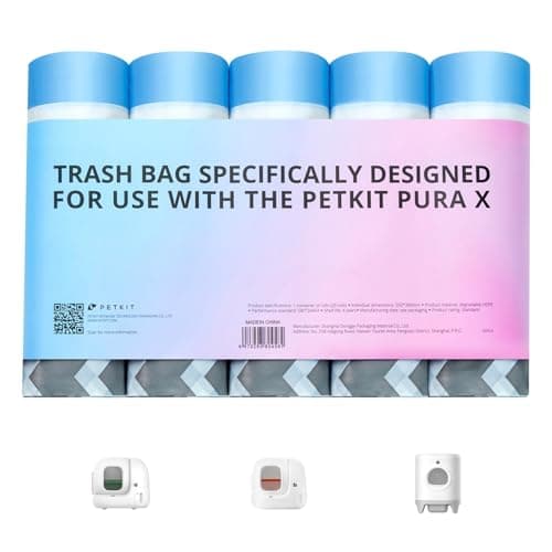 Sac Poubelle de Toilette PETKIT PURA MAX 2 & PURA X, Chats Résistant aux Rayures & Facile à Utiliser, 5 Rouleaux * 20 (1