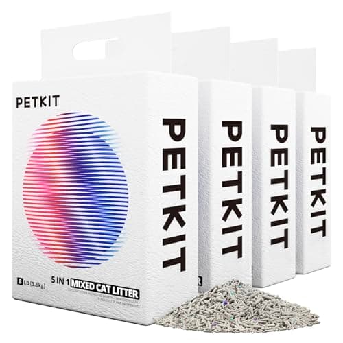 Litière Tofu PETKIT 5 en 1 sans Odeur, Charbon Actif, Ultra Absorbante et Séchage Rapide (Quatre Sacs)