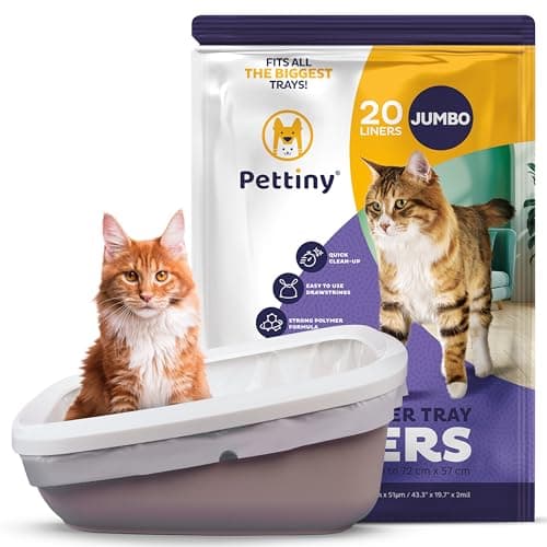 Pettiny 20 Sacs XL à Litière pour Chat | Résistants aux Griffures | Grande Taille | Bac à Litière | 20 Sacs XL | Grande — Jumbo
