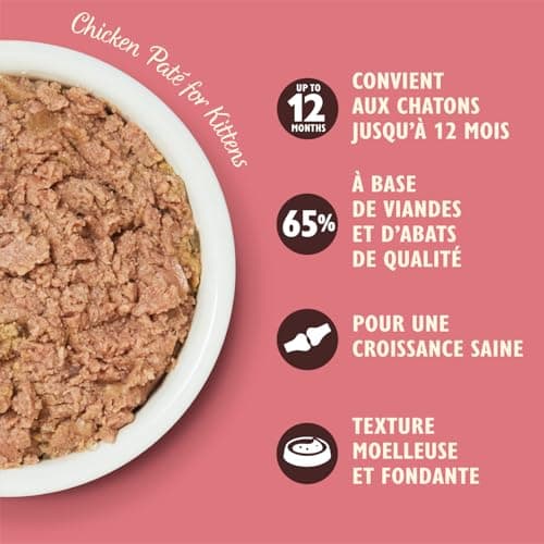 Pâté lisse Lily's Kitchen pour chaton : Poulet + bœuf (19 x 85g) - Alimentation pour chaton - Moelleux et nutritif - For