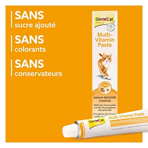 GimCat Pâte Multi-Vitamin pour Chats - Bon pour la Santé, Stimule les Défenses Immunitaires et Renforce le Système Immun