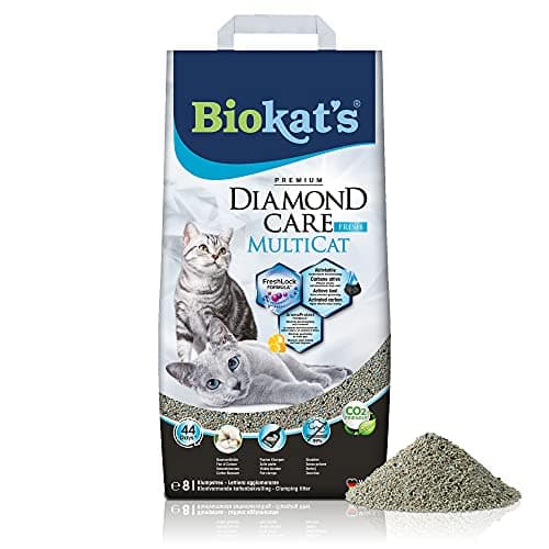 Litière fine à charbon actif Biokat Diamond Care Multicat Fresh - 1 sac