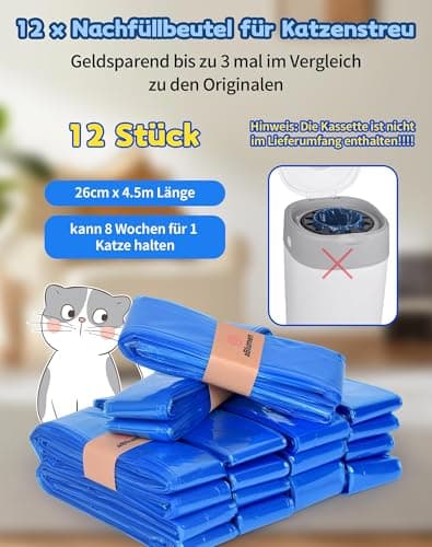 Sac-litière A aBlumen 12 Pièces Compatible Litter Genie LittyCat Couples Recharge Poubelle Couche