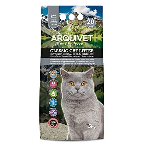Arquivet Litière Classic 5 Kg - Absorption Exceptionnelle et Odeurs Éliminées pour Chiens - Litière Naturelle avec Charb