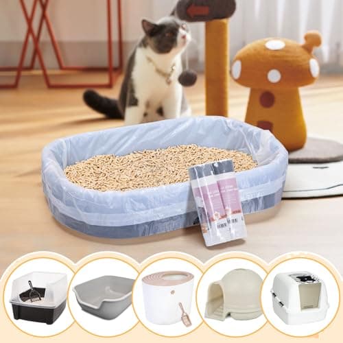 Nobleza Sacs Hygièniques Pour Litière Chat 79 * 45 cm avec Doublures Résistantes aux Griffures et Cordons de Serrage pou