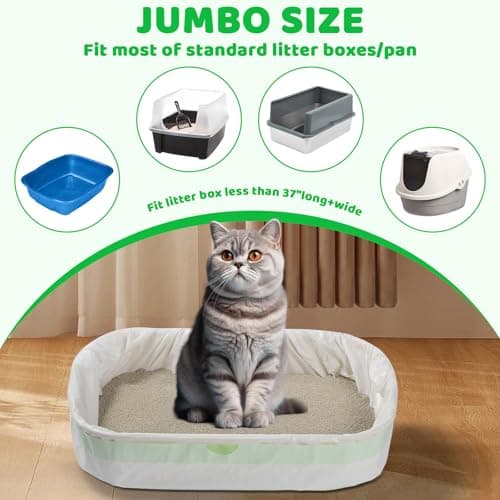 Sacs à litière Jumbo résistants aux déchirures - 94 x 45,7 cm - Lot de 30 extra larges pour nettoyage facile & propres -
