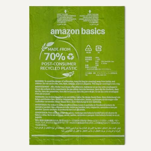Amazon Basics - Sacs à déjections canines en matériel recyclé, non parfumés, 300 sacs (20 paquets de 15 sacs)  

Amazon