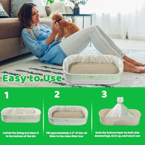 Sacs à litière Jumbo résistants aux déchirures - 94 x 45,7 cm - Lot de 30 extra larges pour nettoyage facile & propres -