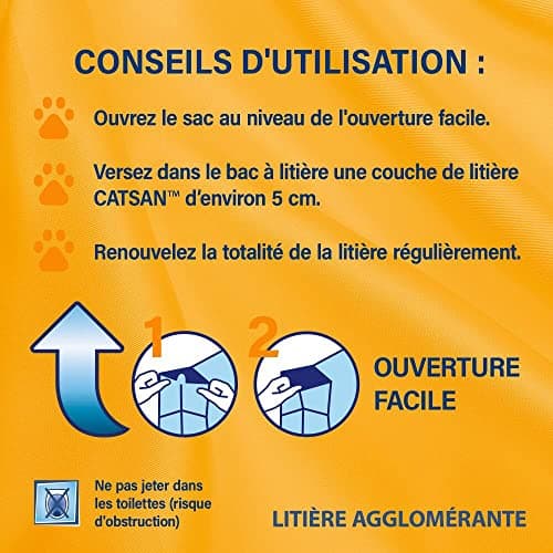 Catsan Agglomérante Ultra Plus - Litière agglomérante premium pour chats - Élimine les odeurs - 1 sac de 15L