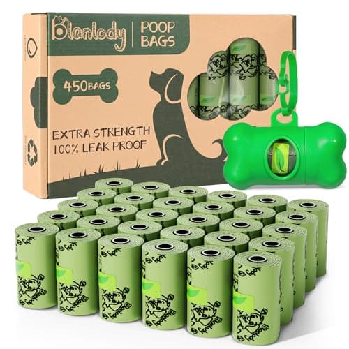 Sac à déjections canines Blanlody - Épais, Résistants et Étanches - Pour Chiens - Pratique avec Distributeur - Parfum Lé