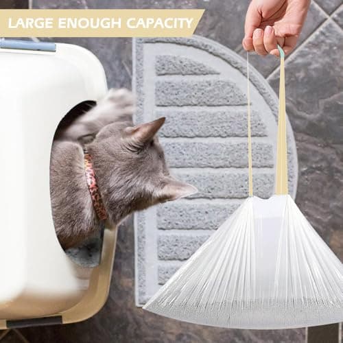 Sacs poubelle avec poignée WANDGU, 6 rouleaux de sacs à litière pour chat, 90 pièces, longue durée de vie, autonettoyant