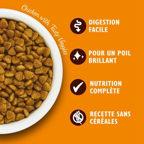 Lily’s Kitchen Sac d’aliments secs pour chats adultes à base de poulet et légumes 2 kg sans céréales