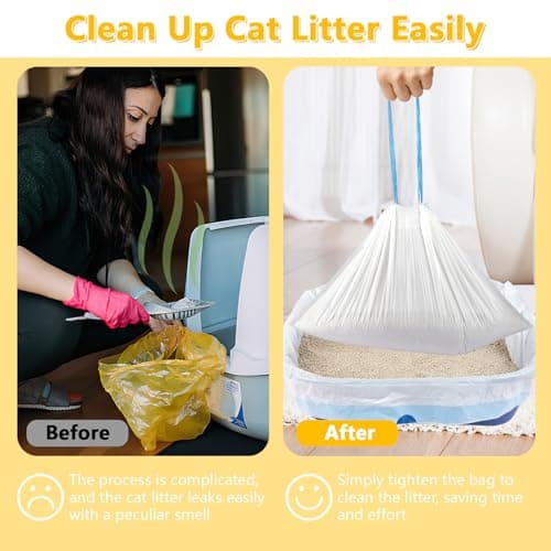 Lot de 20 sacs à litière résistants à la déchirure pour chats - Taille L - 65 x 40 cm - Forte capacité de charge - Sacs