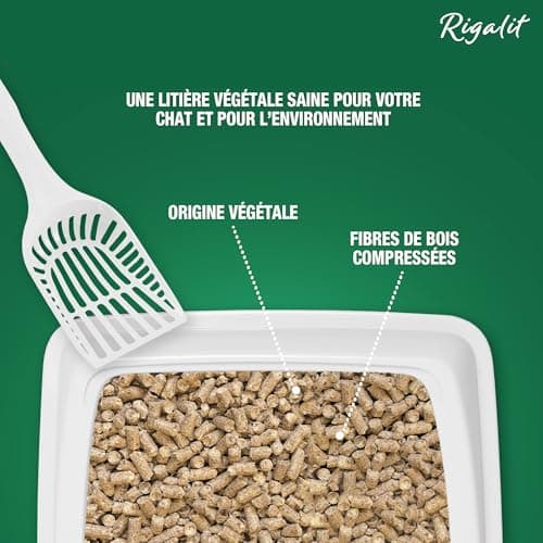 RIGA - Rigalit Woodies - Litière Écologique pour Chat et Rongeurs - Fibre De Bois - Neutralise Odeurs et Bactéries - Dur