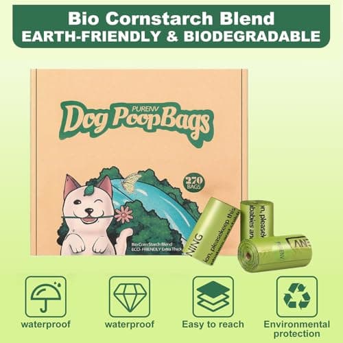 Sac biodégradable pour chiens PureNv, épais, étanche, 270 sacs, succès d'erreur
