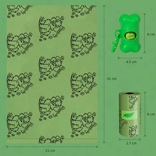 Sac à déjections canines Blanlody - Épais, Résistants et Étanches - Pour Chiens - Pratique avec Distributeur - Parfum Lé