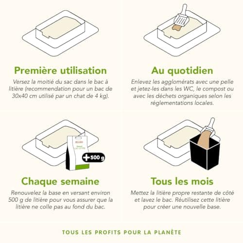 Almo nature - Litière pour chat naturelle --chatons et chats adults- toilettes intérieures--absorbante et sans allergène