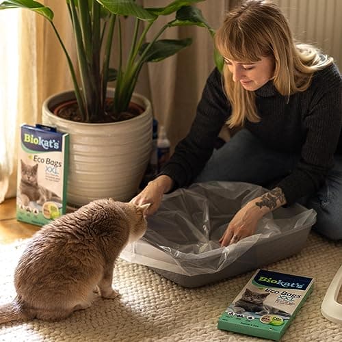 Biokat's Eco Bags XXL pour chats - Hygiène des litter boxes - Idéal pour tous les chats - 1 paquet (1-12 sachets)