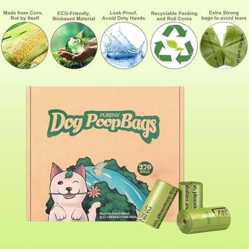 Sac biodégradable pour chiens PureNv, épais, étanche, 270 sacs, succès d'erreur