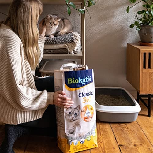 Biokat's Classic 3in1 sans parfum - Litière pour chats agglomérante - 1 sac (1-10 l) - Absorbante et douce pour chats