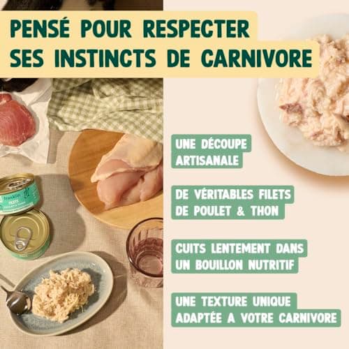 FRANKLIN Nourriture Humide pour Chat Filet Poulet et Thon 100% Naturelle Faible en Calories Lot 12 x 70g  
FRANKLIN Nour
