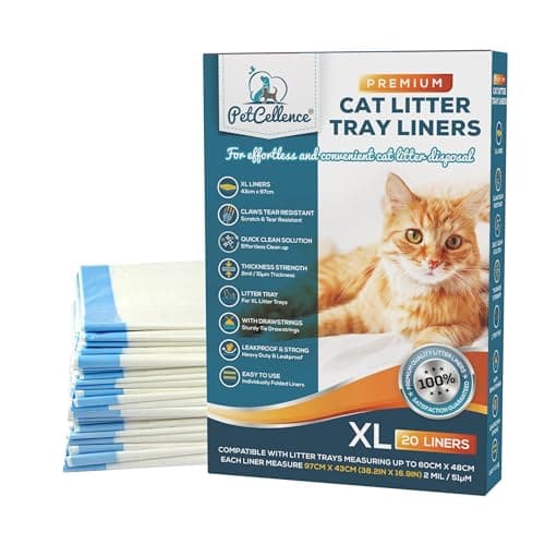 PetCellence 20 Sac Litière Chat XL Résistant aux Rayures | Pour chats | Poubelle Litière Chat Élaguant | Taille 97 cm x