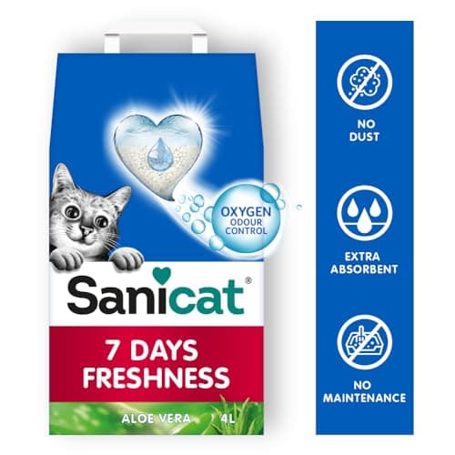 Litière Classic Sanicat Aloe Vera, odeurs contrôlées 7 jours, absorption rapide, 4 L