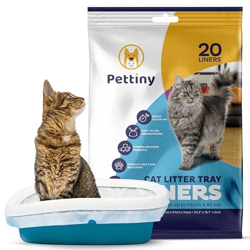 Pettiny 20 Sacs XL à Litière pour Chat | Résistants aux Griffures | Grande Taille | Bac à Litière | 20 Sacs XL | Grande — Produit d'origine