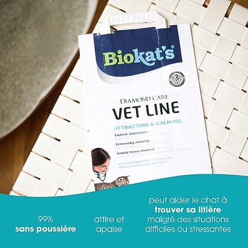 Biokat's Diamond Care VET LINE Attracting & Calming - Litirteen fine spécialement conçue pour des chats jeunes et stress