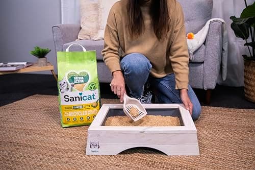 Sanicat | Litière végétale agglomérante Natura Activa - Absorption supérieure et formation de blocs solides | Convient a