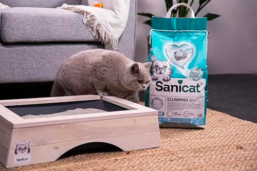 Sanicat - Litière pour Chats Ultra-agglomérante Blanche - Parfum de Savon de Marseille, Fabriquée à partir de minéraux n