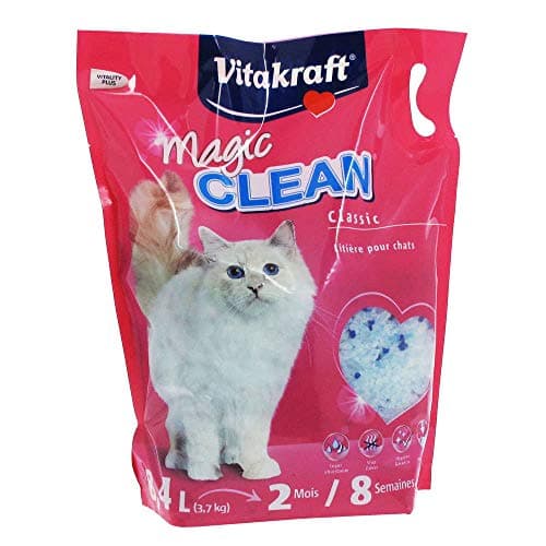 Vitakraft Litière Non Agglomérante Antibactérienne pour Chat, Perles Minérales Très Peu Poussiéreuses, Dure 8 Semaines (