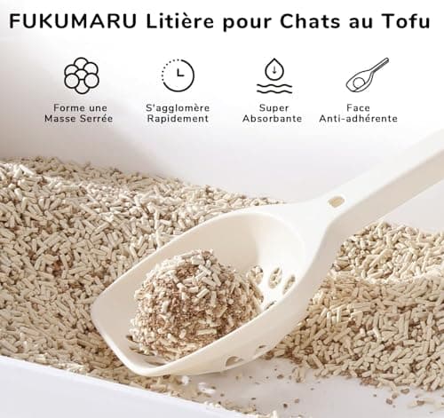 FUKUMARU Litière pour Chat Tofu – Sans Poussière, Contrôle des Odeurs, 4 Pack