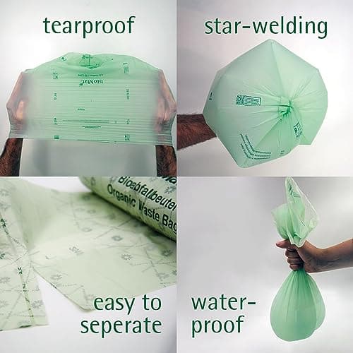 Sac Poubelle Compostable bioMat 240l, Spécialement pour Déchets Organiques, Idéal pour Familles, Gardestar Santé et Envi