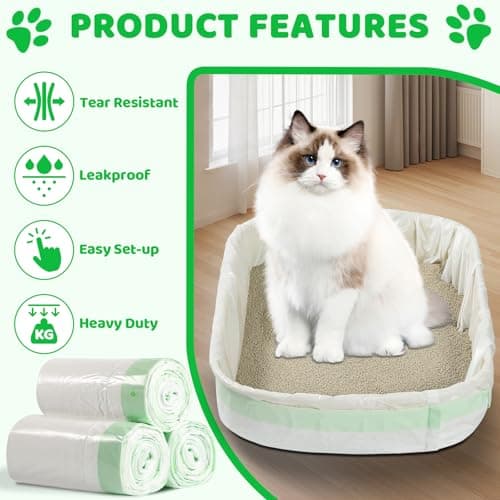 Sacs à litière Jumbo résistants aux déchirures - 94 x 45,7 cm - Lot de 30 extra larges pour nettoyage facile & propres -