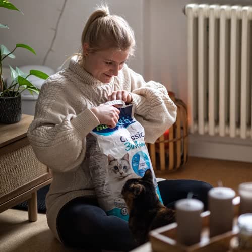 Biokat's Classic Fresh 3in1 parfum fleur de coton - Litière pour chats agglomérante - 1 sac (1 à 10 l) - Efficace contre