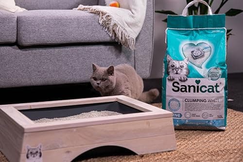 Sanicat - Litière pour Chats Ultra-agglomérante Blanche - Parfum de Savon de Marseille, Fabriquée à partir de minéraux n
