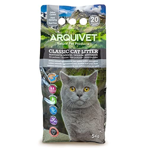 Arquivet Litière Classic 5 Kg - Absorption Exceptionnelle et Odeurs Éliminées pour Chiens - Litière Naturelle avec Charb