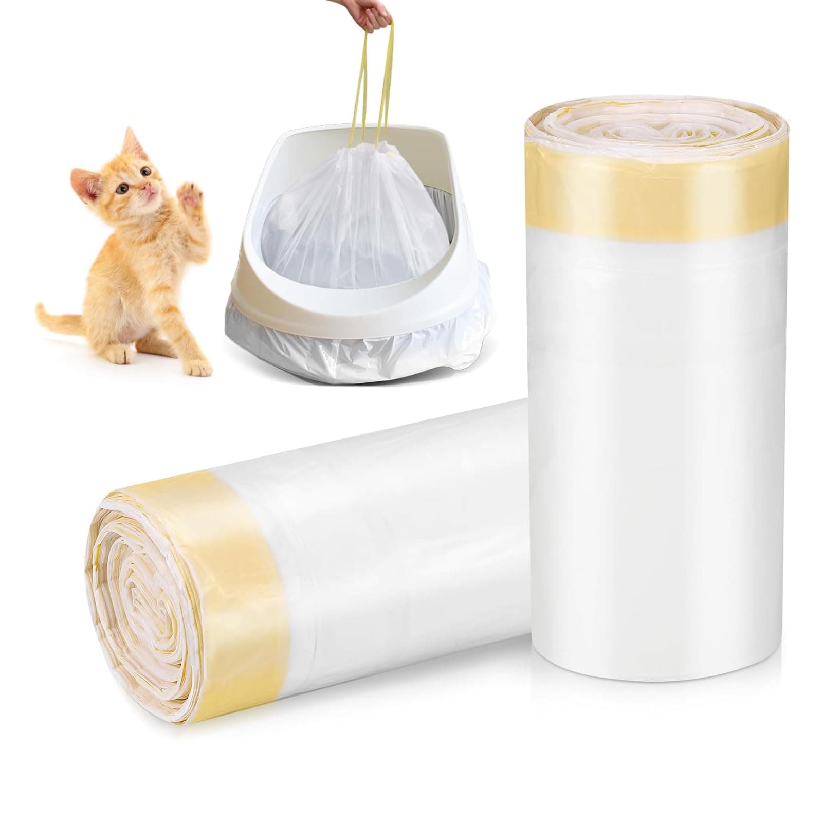 Zocipro sac litière chat 40 pièces 79x45 cm indechirable bac litière grande taille
