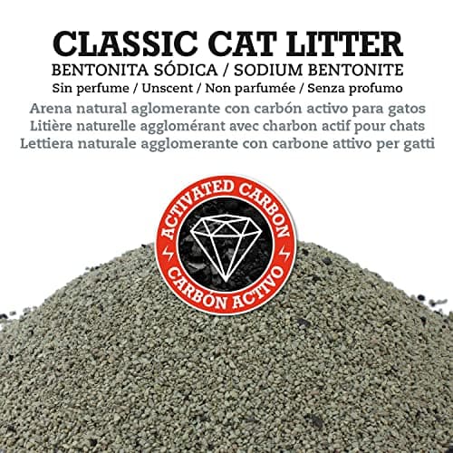 Arquivet Litière Classic 5 Kg - Absorption Exceptionnelle et Odeurs Éliminées pour Chiens - Litière Naturelle avec Charb