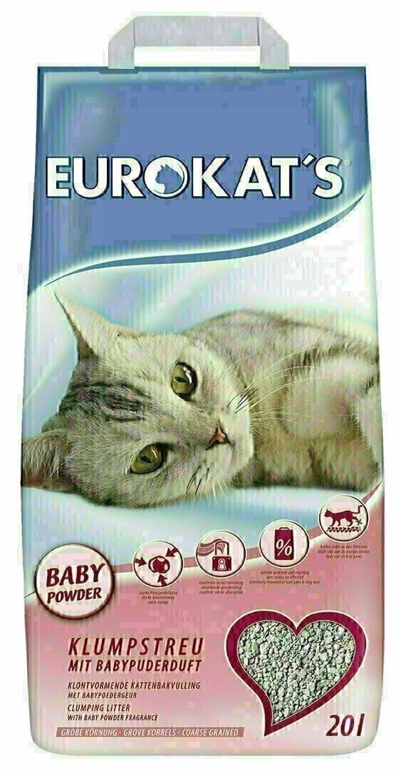 Gimborn 613246 Litière pour Chat eurokat S - Poudre de bébé 20 L, Absorbante et douce pour un confort maximal du chat до