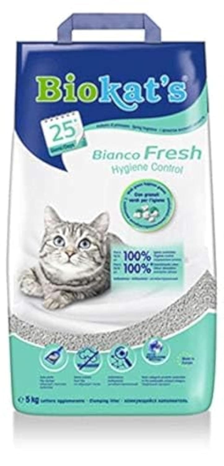 Biokat's Fresh Sable parfumé pour litière de chat 5 kg - Hygiène, Absorption controlée - Chats en famille