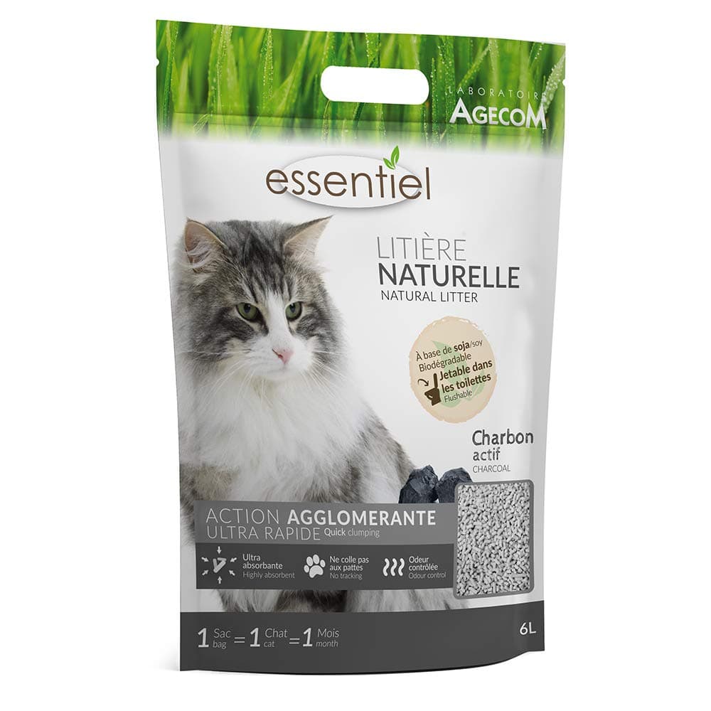 Litière naturelle agglomérante soja charbon pour chat 6L à basse odeur
| Litière naturelle agglomérante soja charbon po