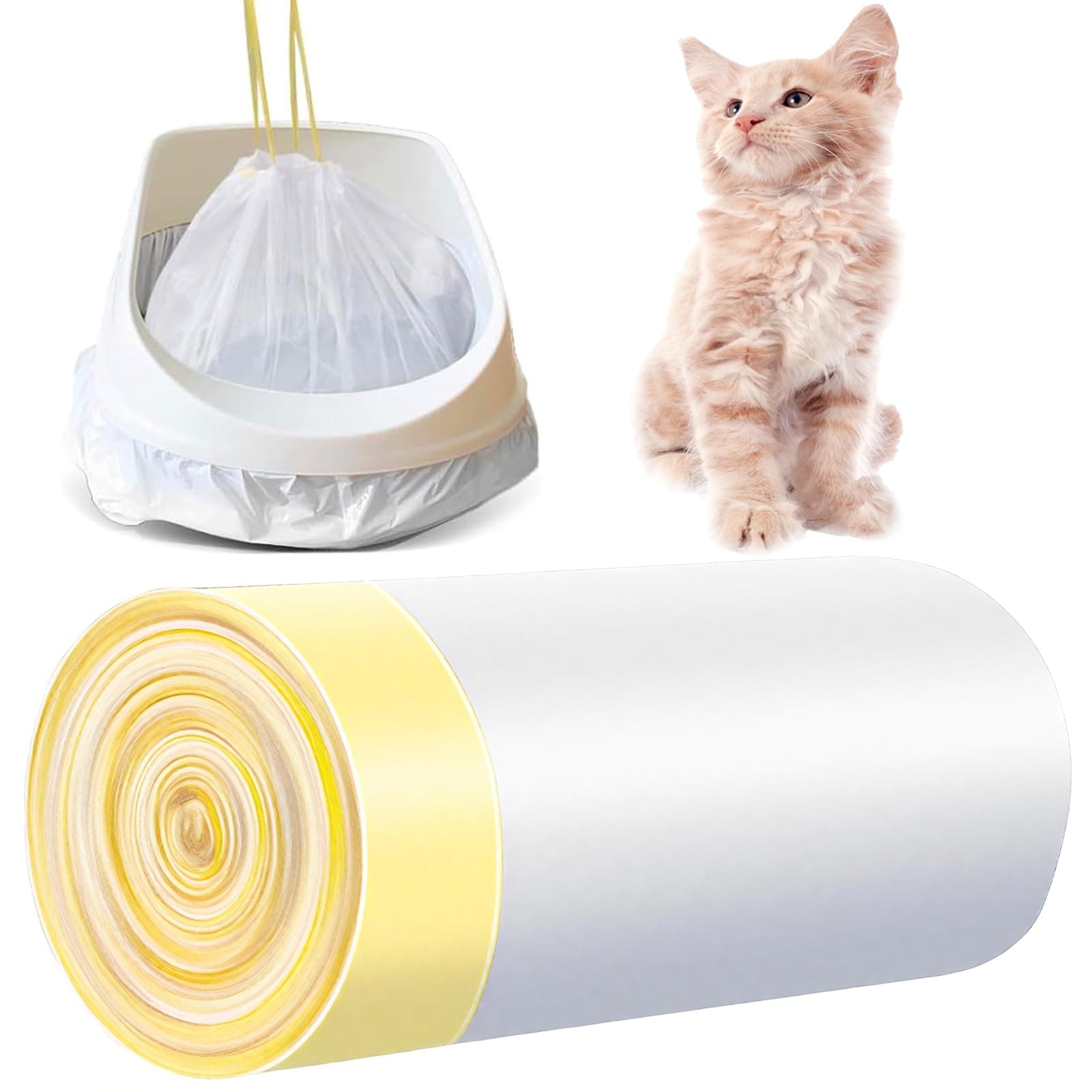 Lot de 20 sacs à litière pour chat - Durable et étanche aux liquides - Pour un changement facile de la litière - Appropr